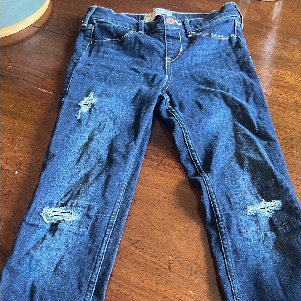 Abercrombie Kids Dark Blue Distressed Skinny Jeans